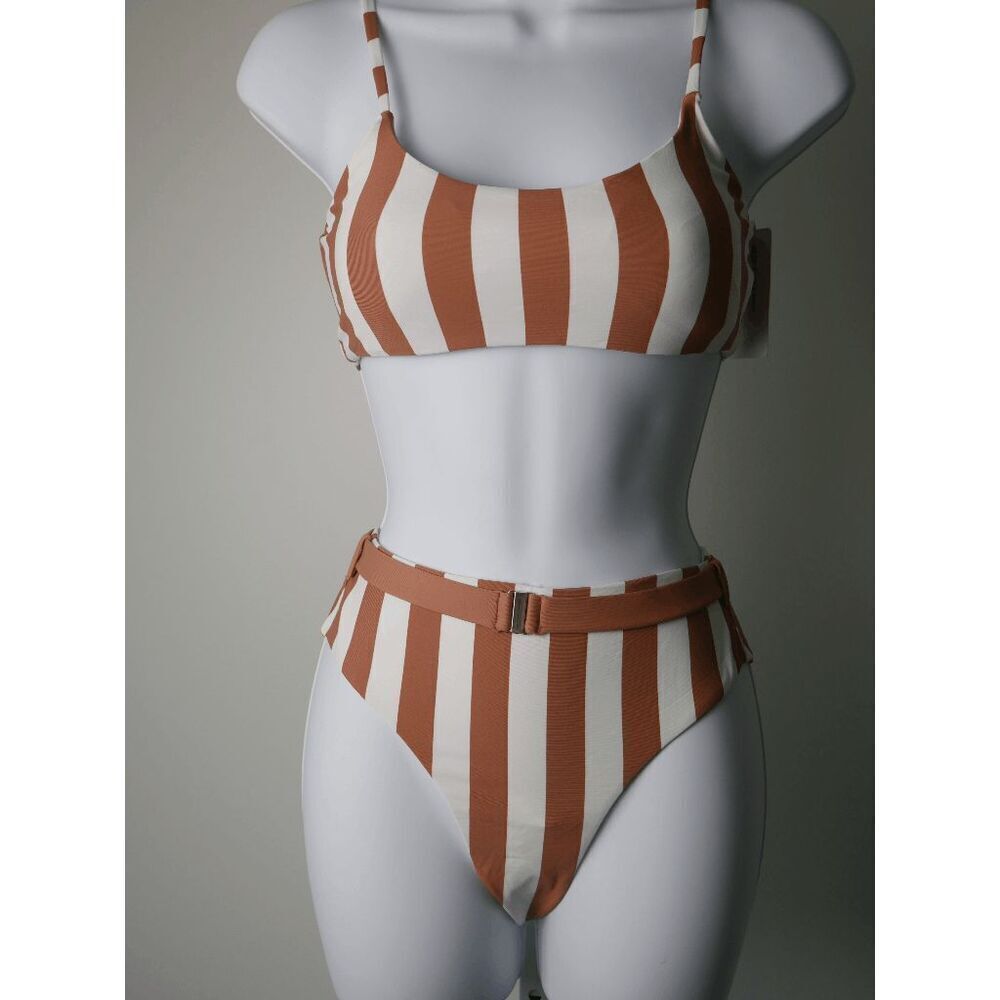 ENVYA Vacation Stripes 2 piece Bikini nude/combo 1X